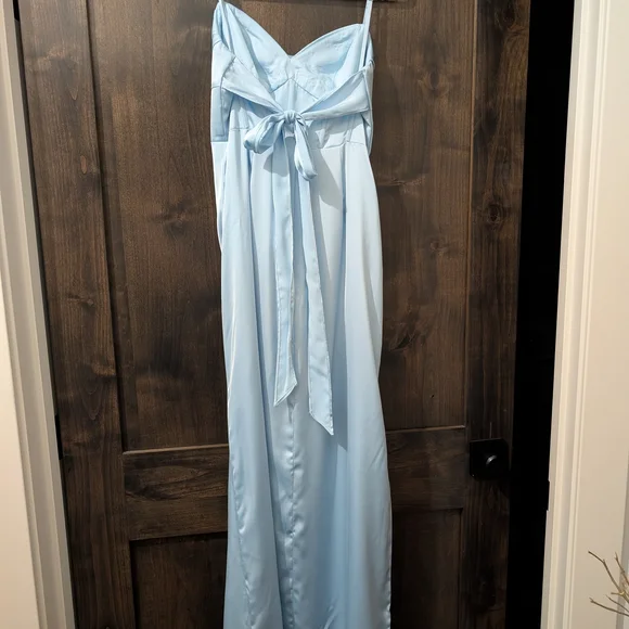 Azazie Strapless Light Blue Dress - Picture 5 of 6